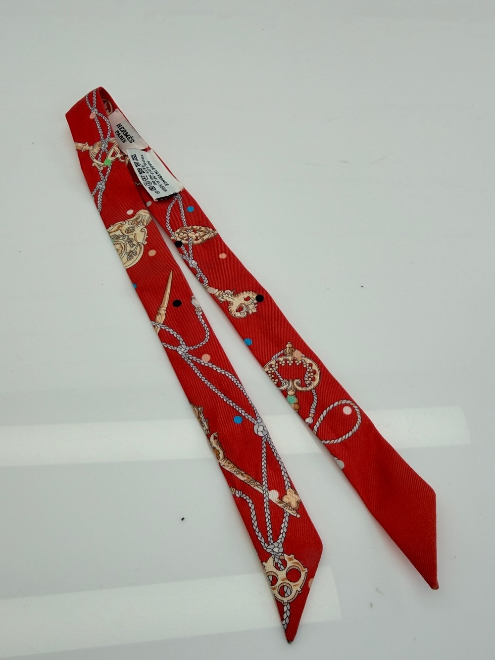 Hermès Les Cles à Pois Doll Twilly Scarf